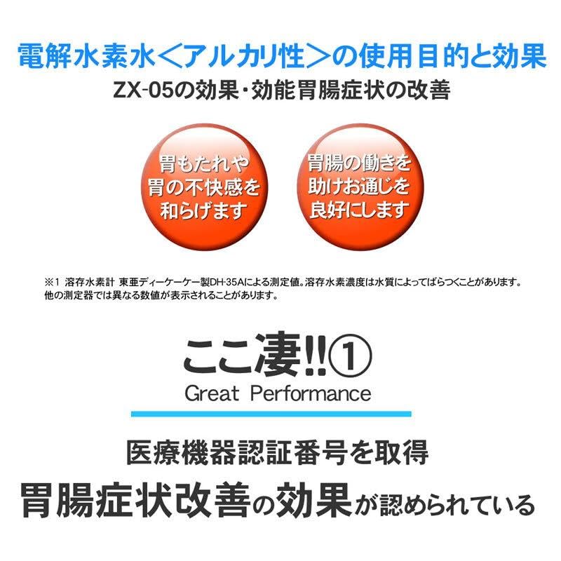 日本製 水素水生成器 浄水器 ピュアナノ ZX-05 家庭用 強酸性水